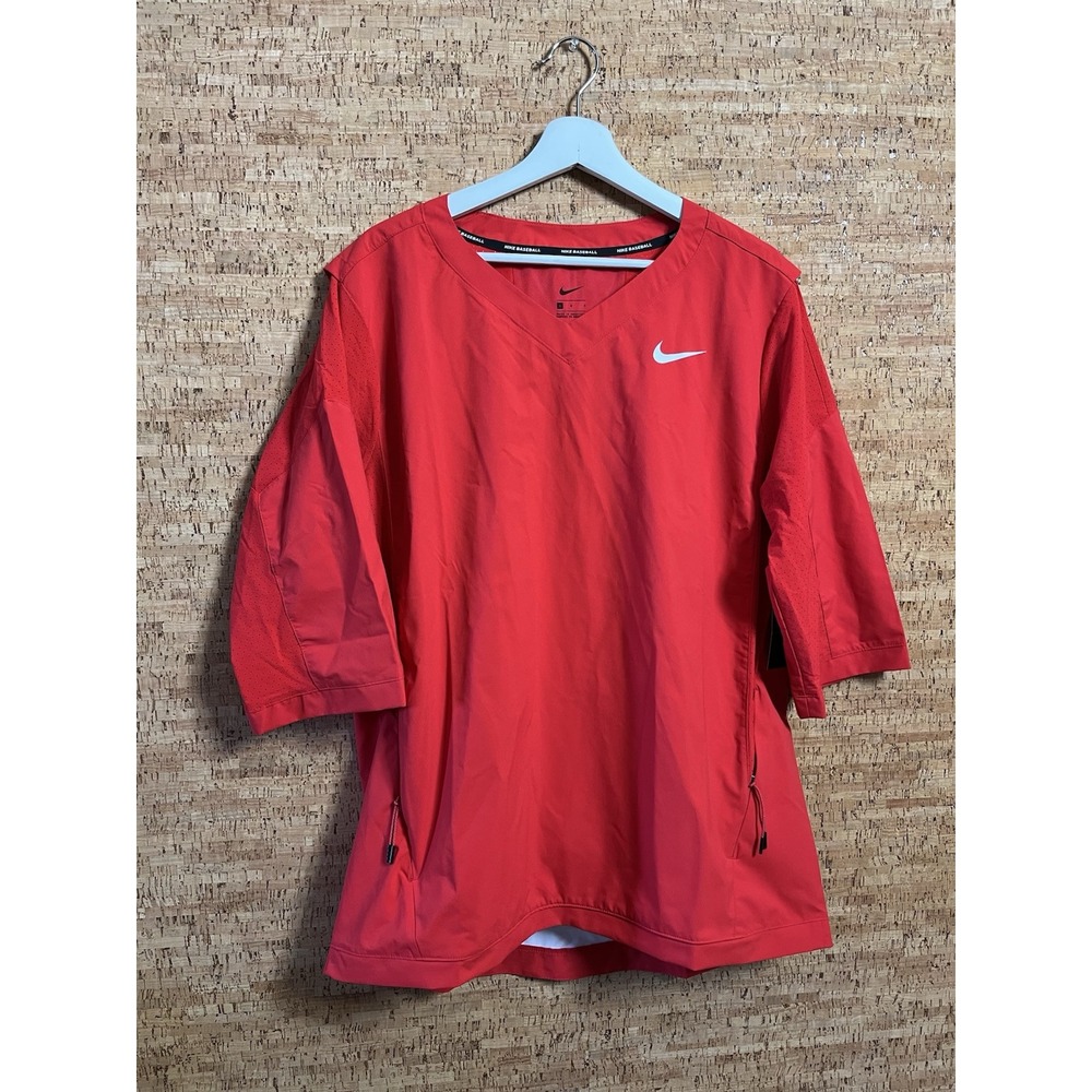 Nike Hot Baseball Red‎ Pullover Jacket Windbreaker Rain Wind Men's L  NWT